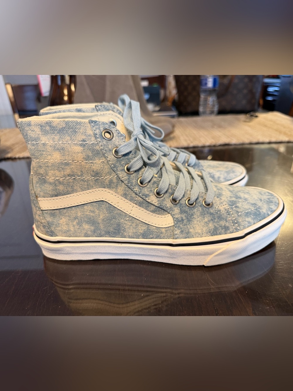 Nwot Vans Sk8-Hi Denim Destroy Sneakers Women 8.5 Men 7